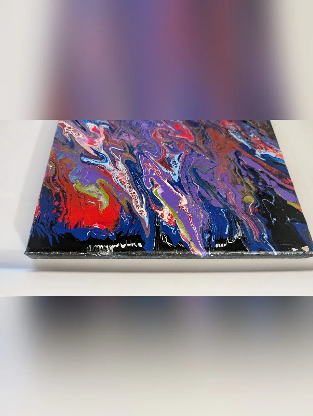 Abstract Fluid Pour Painting Purple Acrylic 8